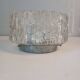 Vintage wall or ceiling light in molded glass - brutalist style - dia