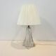 Vintage daum france 1960 crystal lamp base with pleated shade