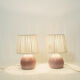 Pair of bedside lamps, rope blinds