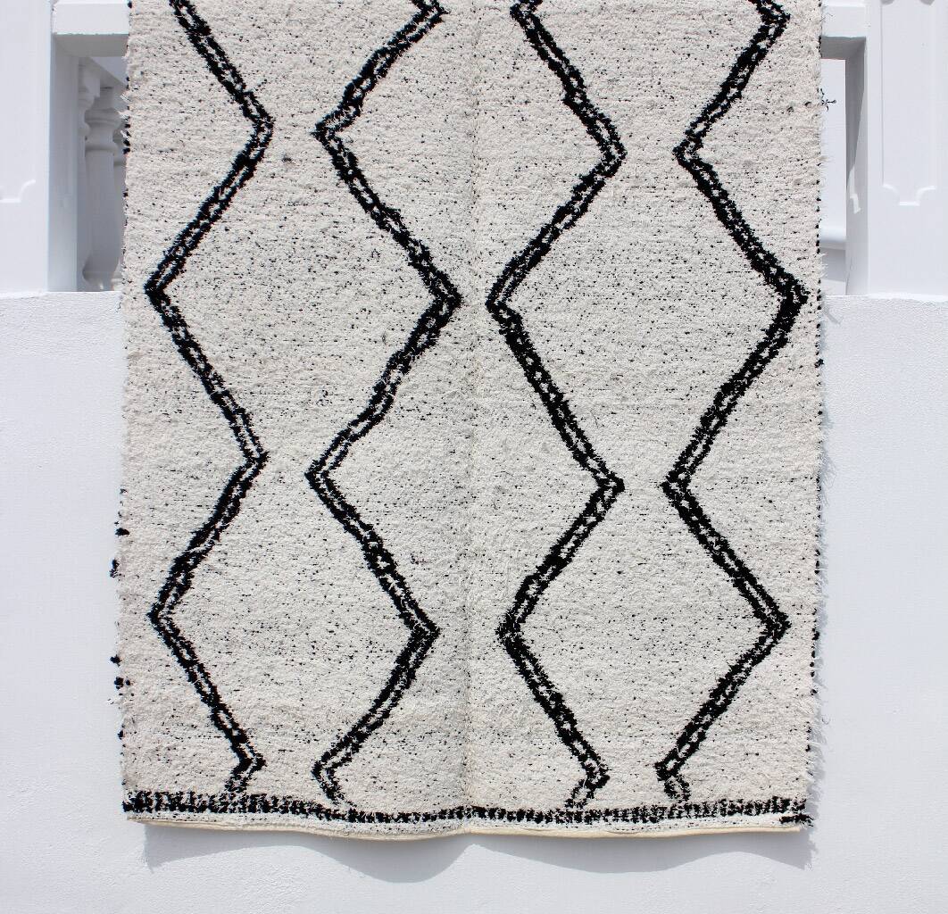 Reversible rug - hand-woven recycled cotton - 170 x 240 cm