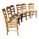 6 straw chairs
