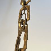 Important six-light chandelier in chiselled gilded bronze, Empire, 19th century