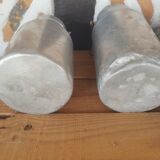 Set of 4 old metal milk canister jars