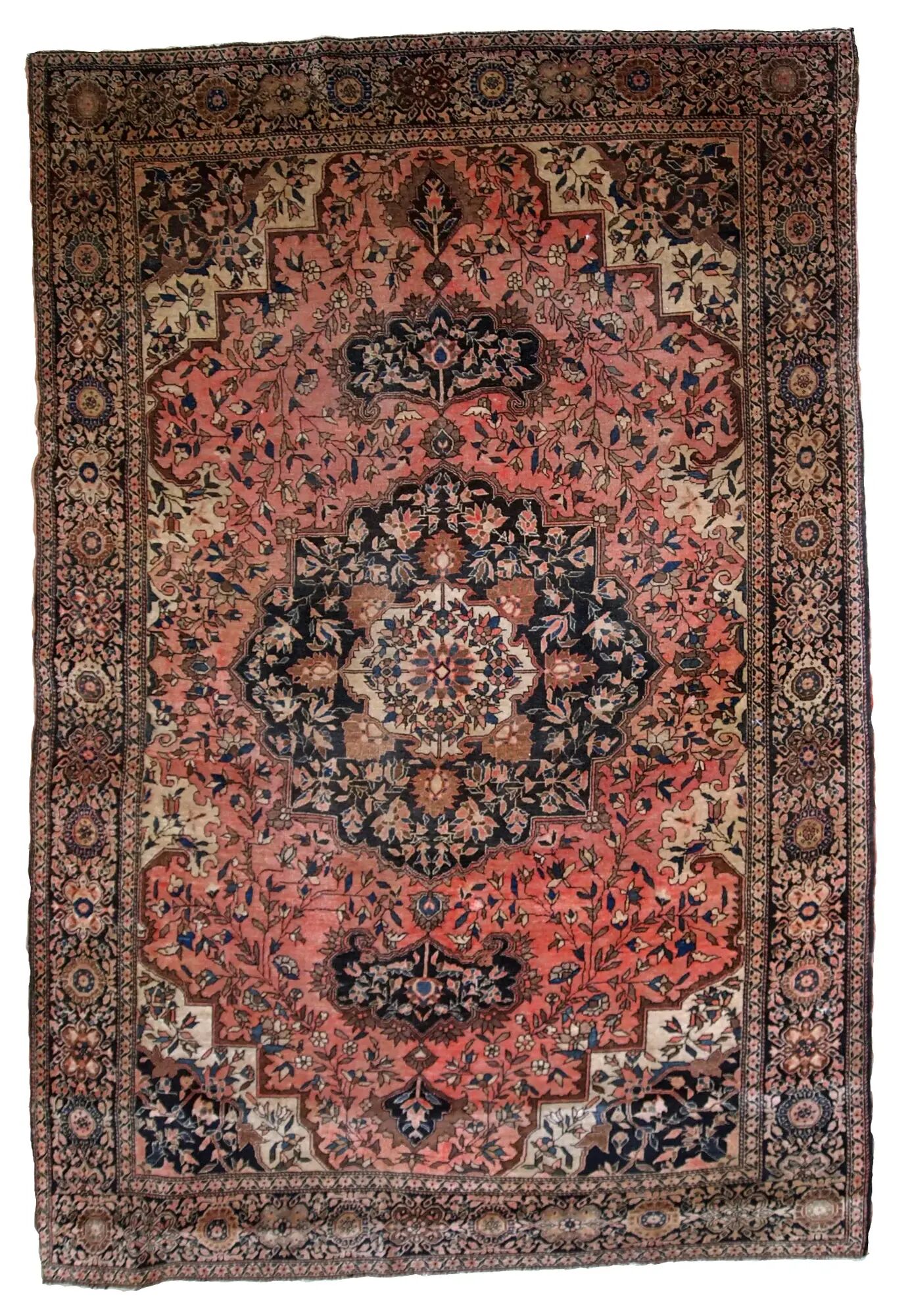 Handmade antique Persian Sarouk Farahan rug 4.1' x 6.3' (125cm x 192cm) 1880s
