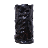 Thick black ceramic vase