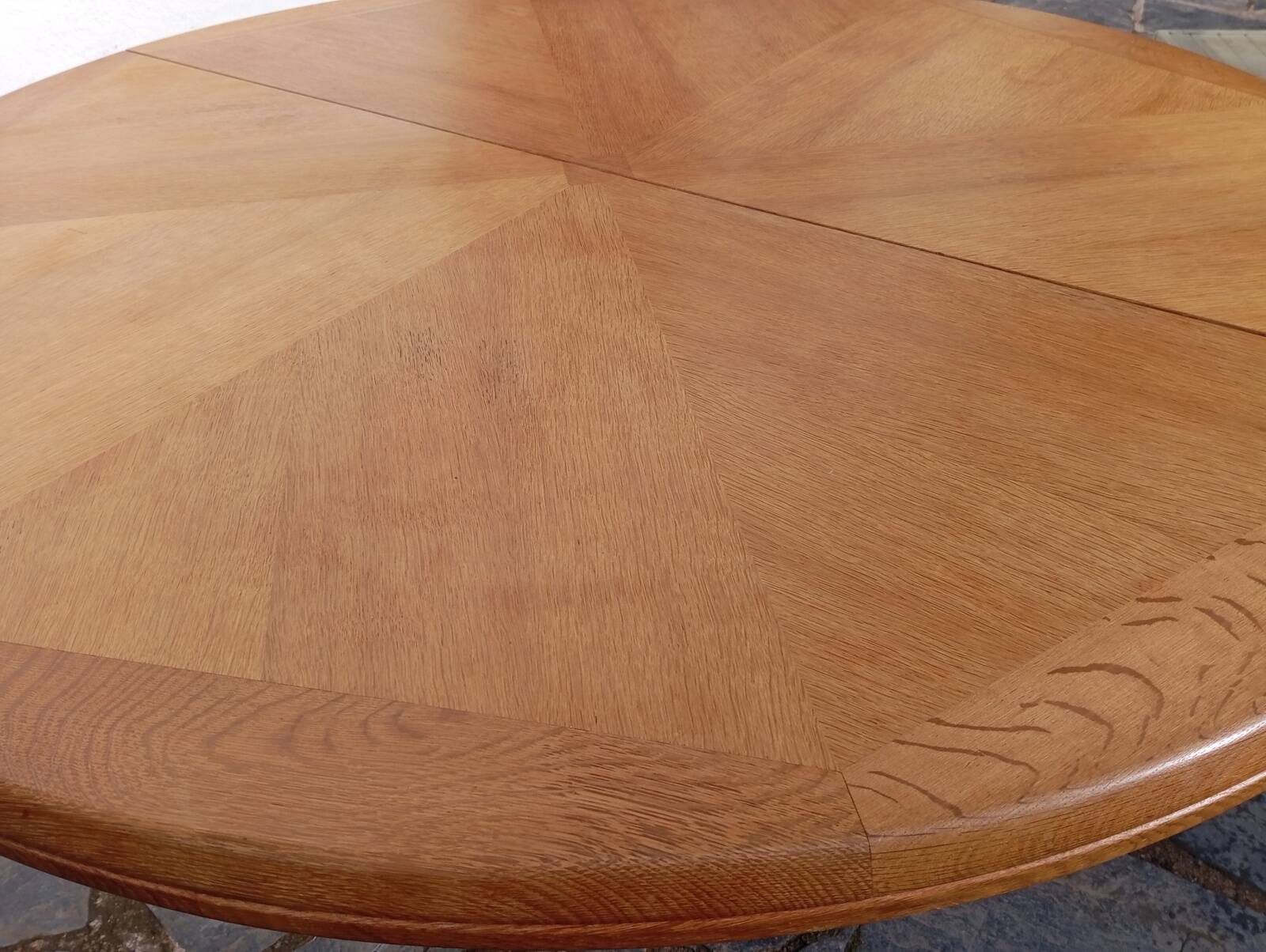 Large oak table by Guillerme & Chambron