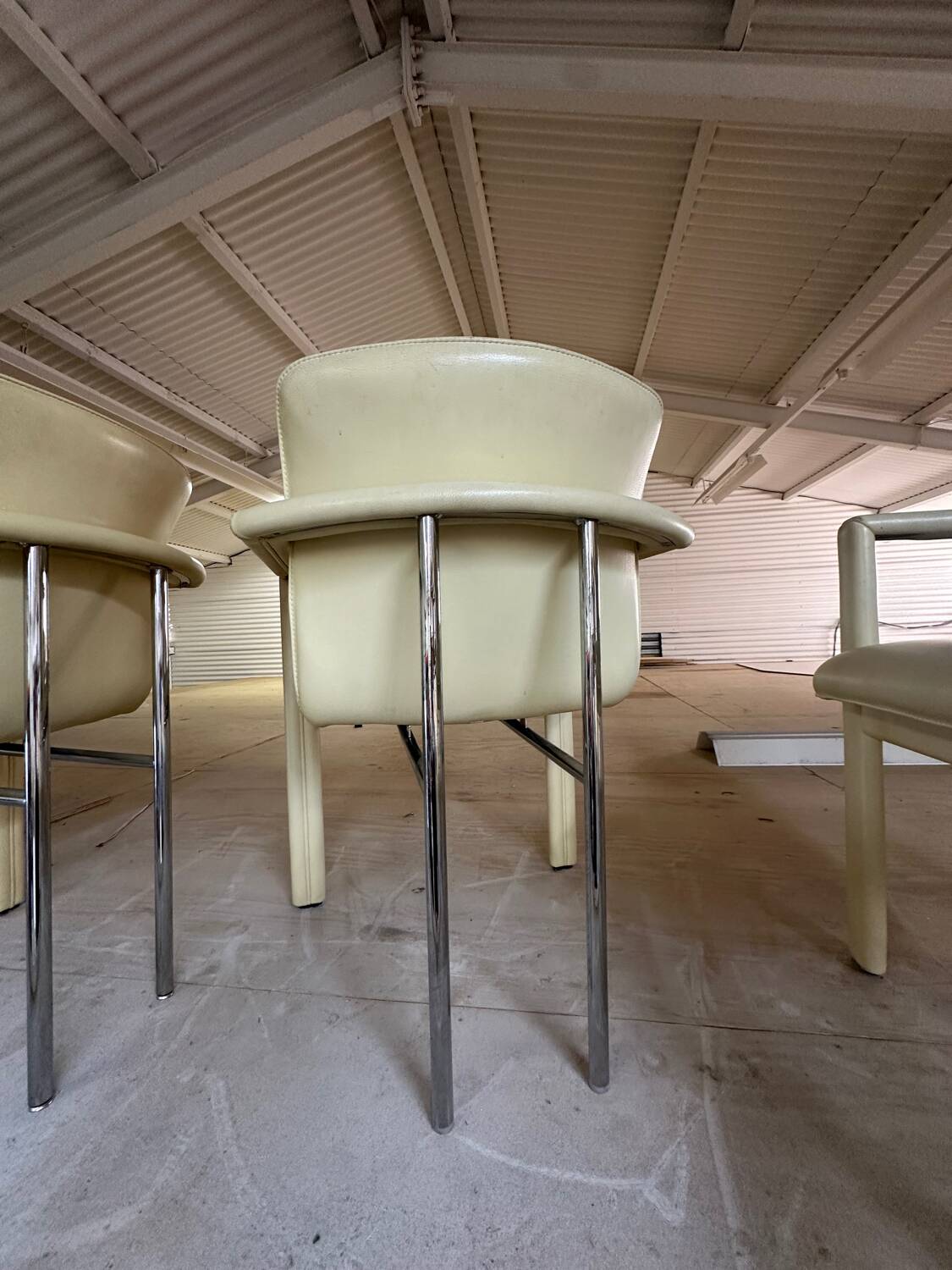 Ensemble de 4 chaises de salle à manger vintage Leolux Cachucha