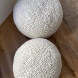 Wool pouf