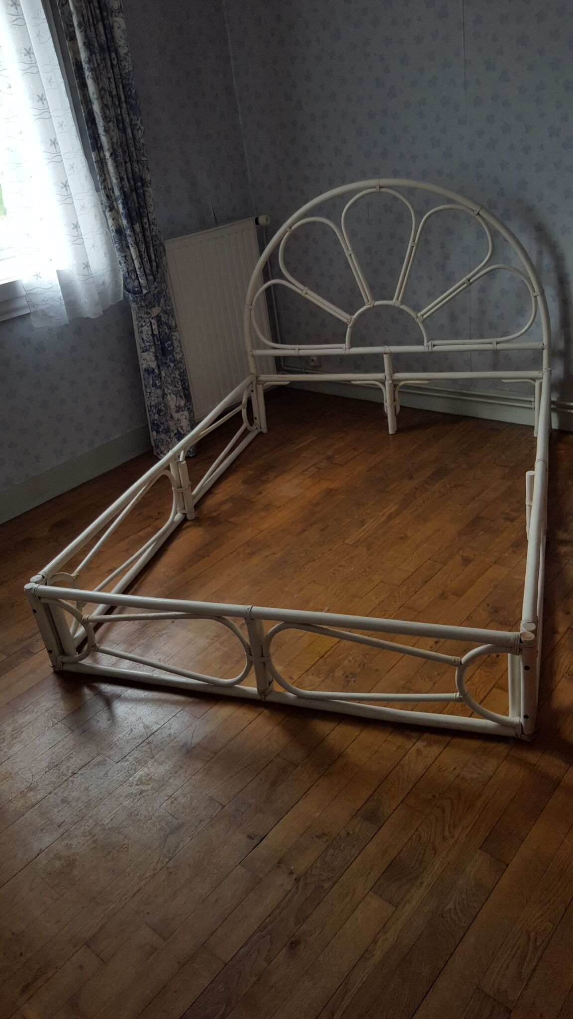 Rattan bed 2 seats vintage 70