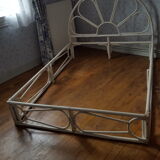 Rattan bed 2 seats vintage 70