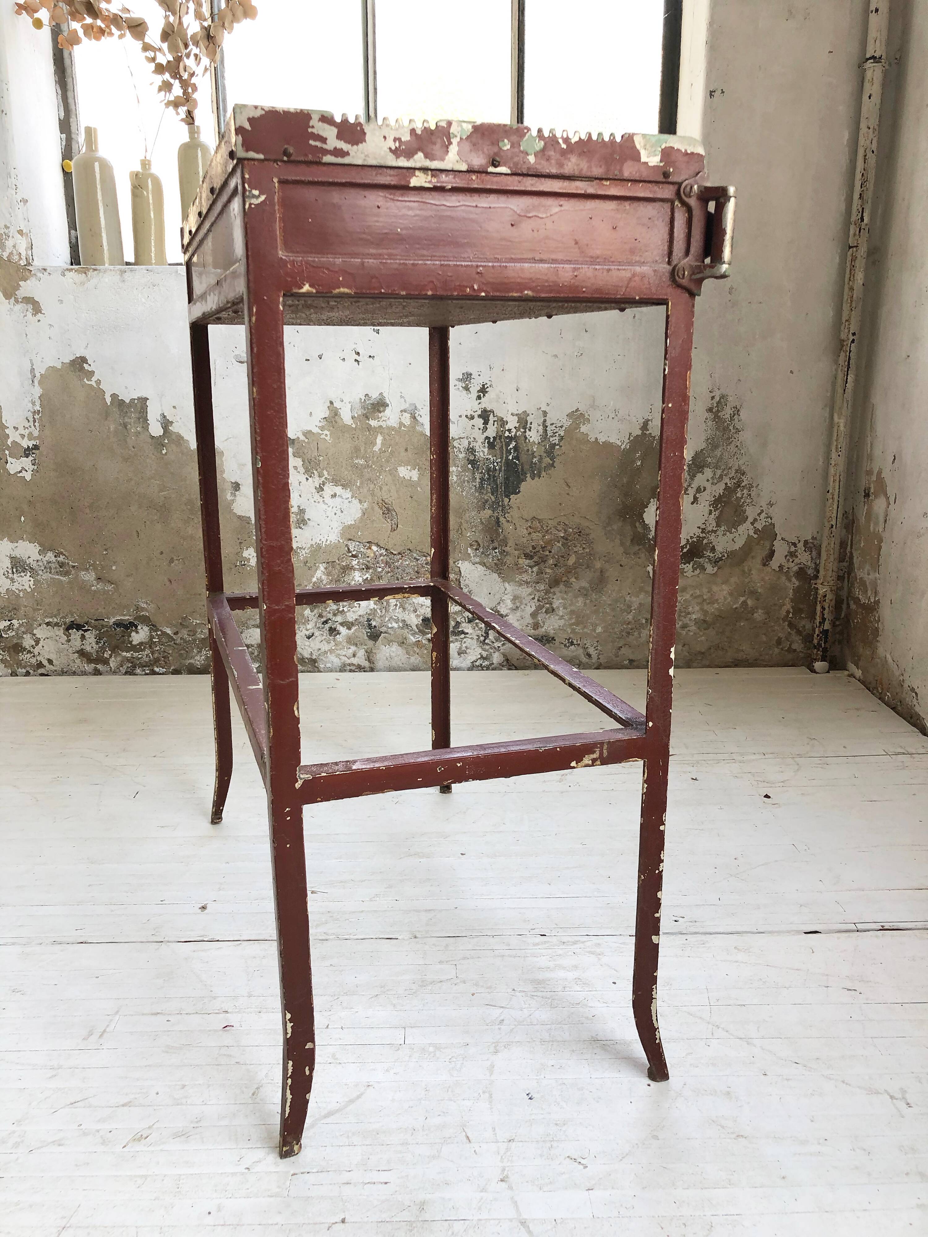19th metal patinated dentist furniture