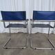 Set of 2 Vintage Mart Stam Style S34 Chair: Blue Leather, Bauhaus Design