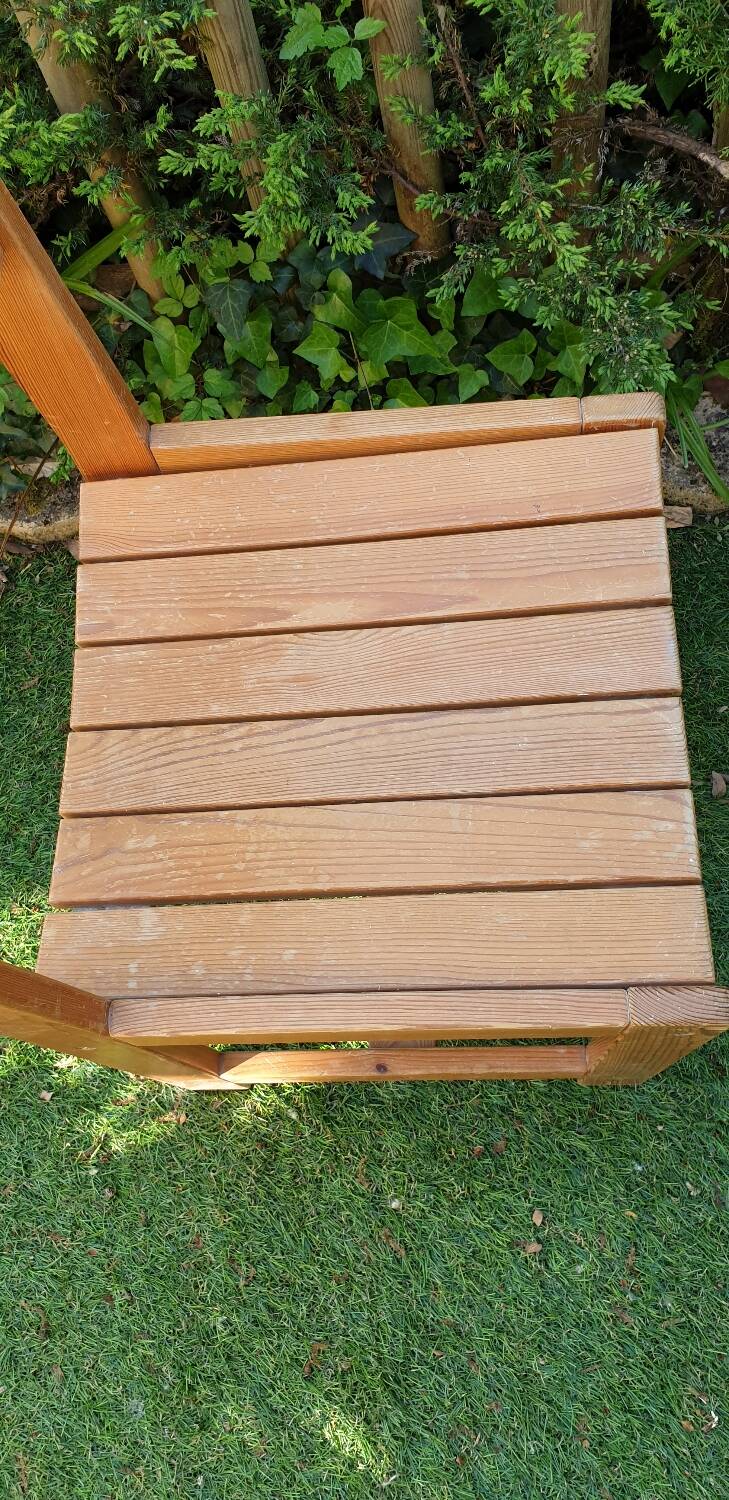 Vintage pine chair armchair from the 70s