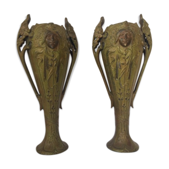 Pairs of Art Nouveau vases