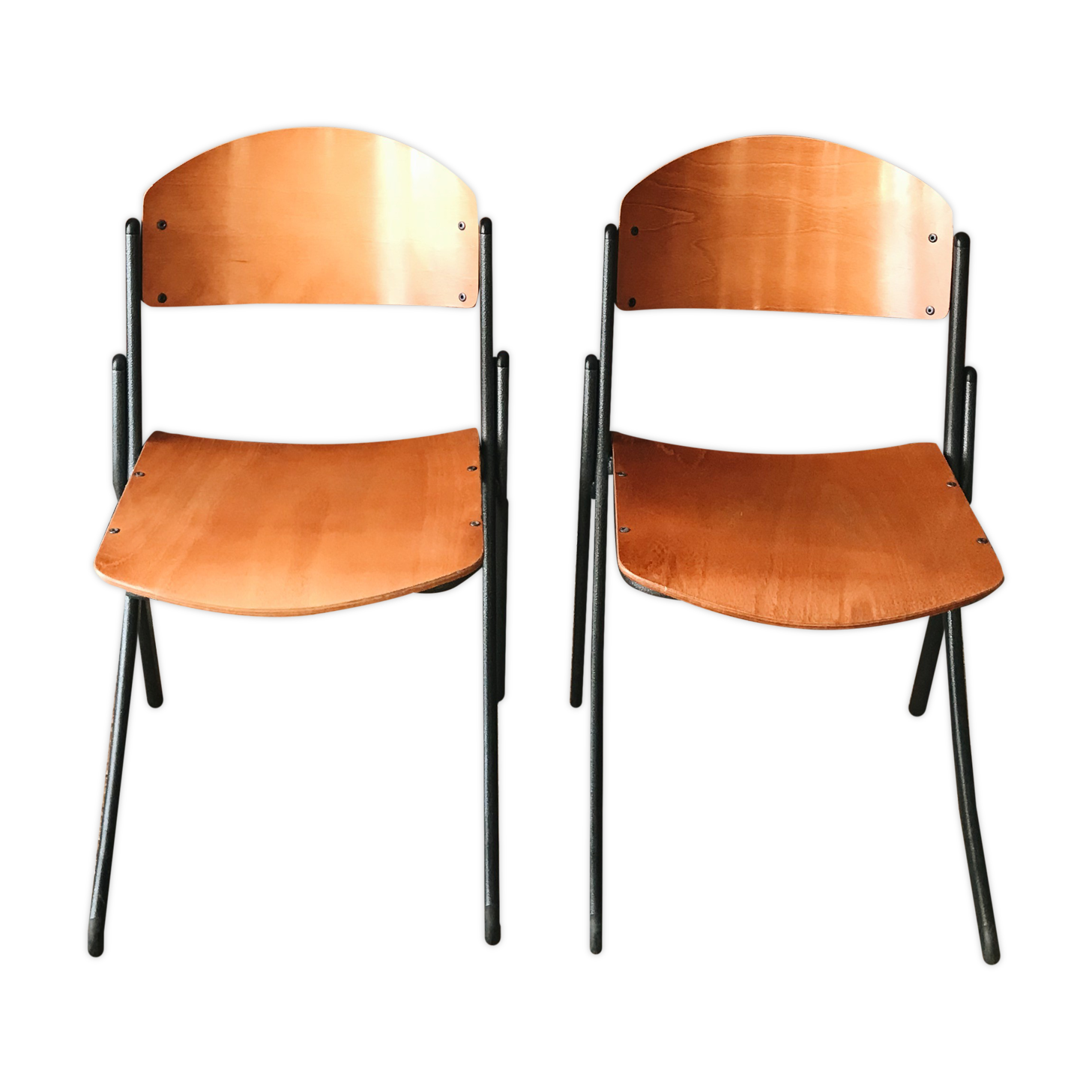 Set of 2 vintage Souvignet chairs made in France