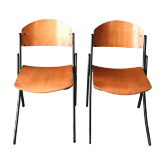 Set of 2 vintage Souvignet chairs made in France