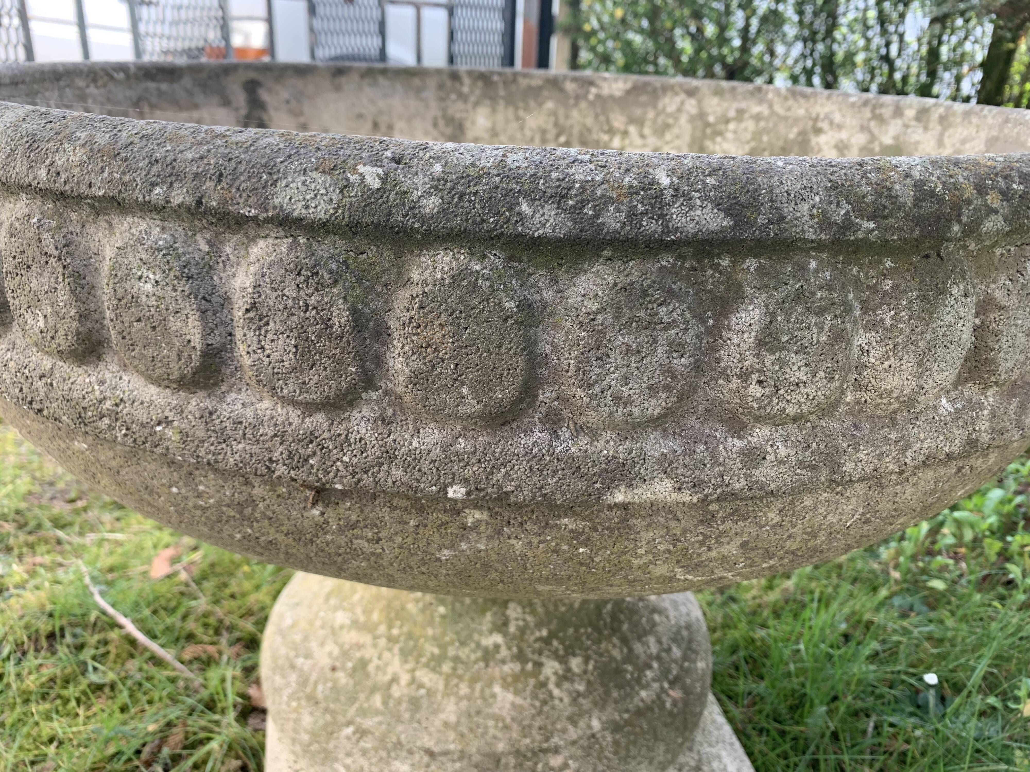 Round planter on reconstituted cement base " Grandon Freres " XX century