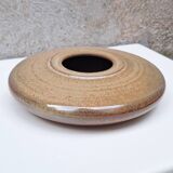 Flat ceramic vase by Nadia and Alain Pinel