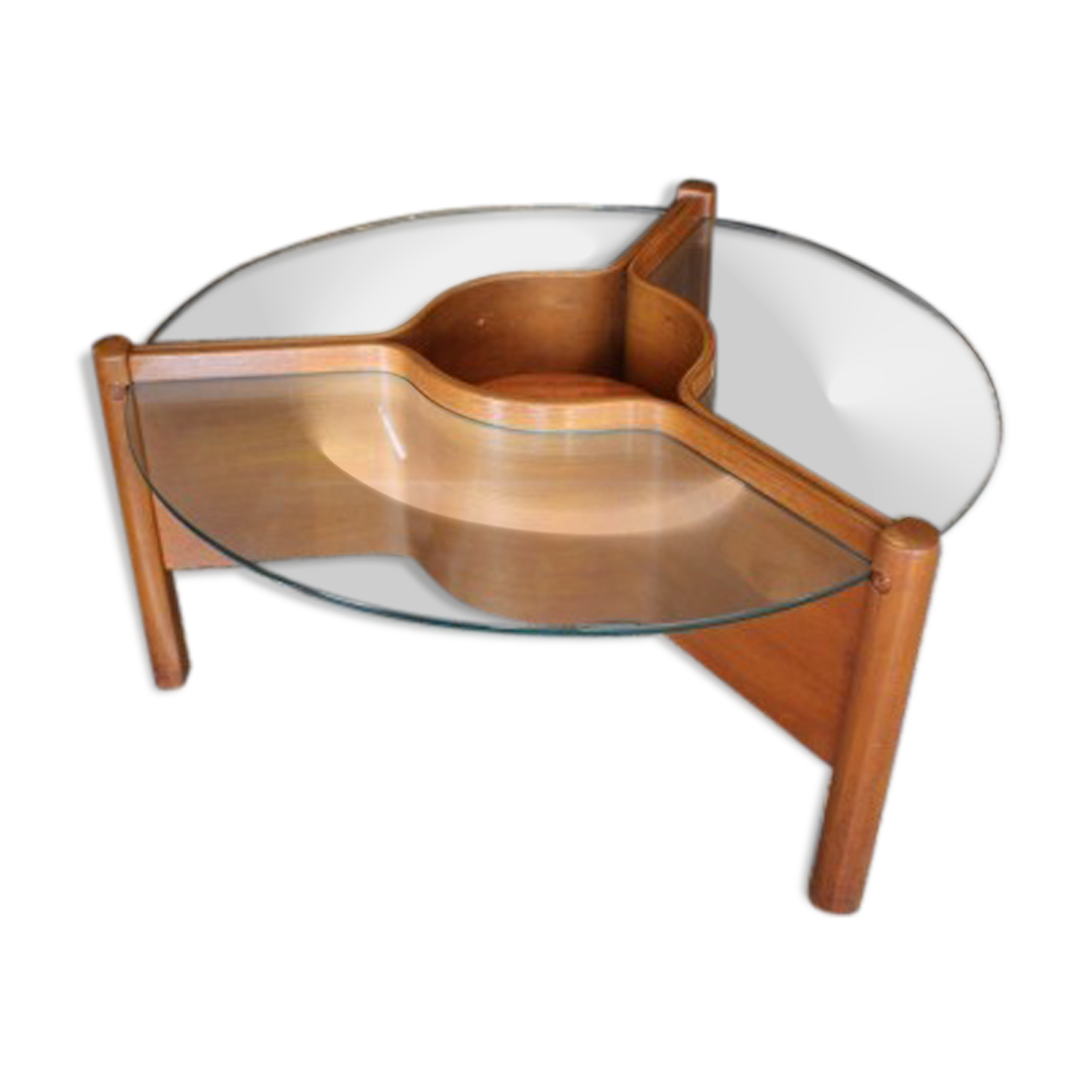 Wooden and glass coffee table 1960