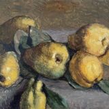 HSP painting "Clos Fleuri - Pears" signed P. Toutain (?) + frame