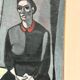 Large Original Swedish Oil on Canvas – "Portrait of Mme S" by Axel Ekelund – Signed – Vintage and Framed – 89 × 67 cm (35" × 26.4")