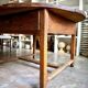 Round wooden farmhouse table