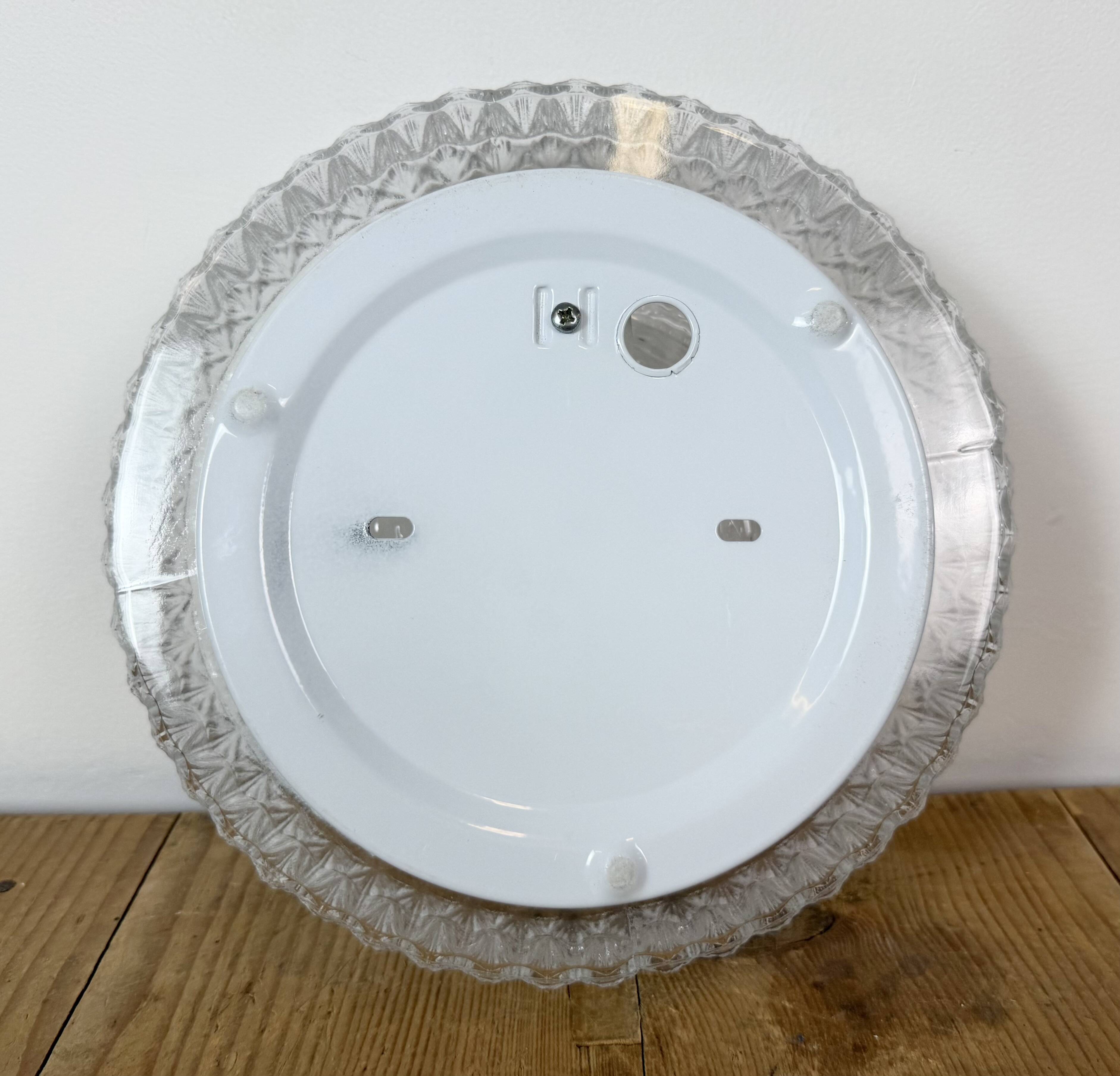 Vintage Glass Wall or Ceiling Light, 1970s