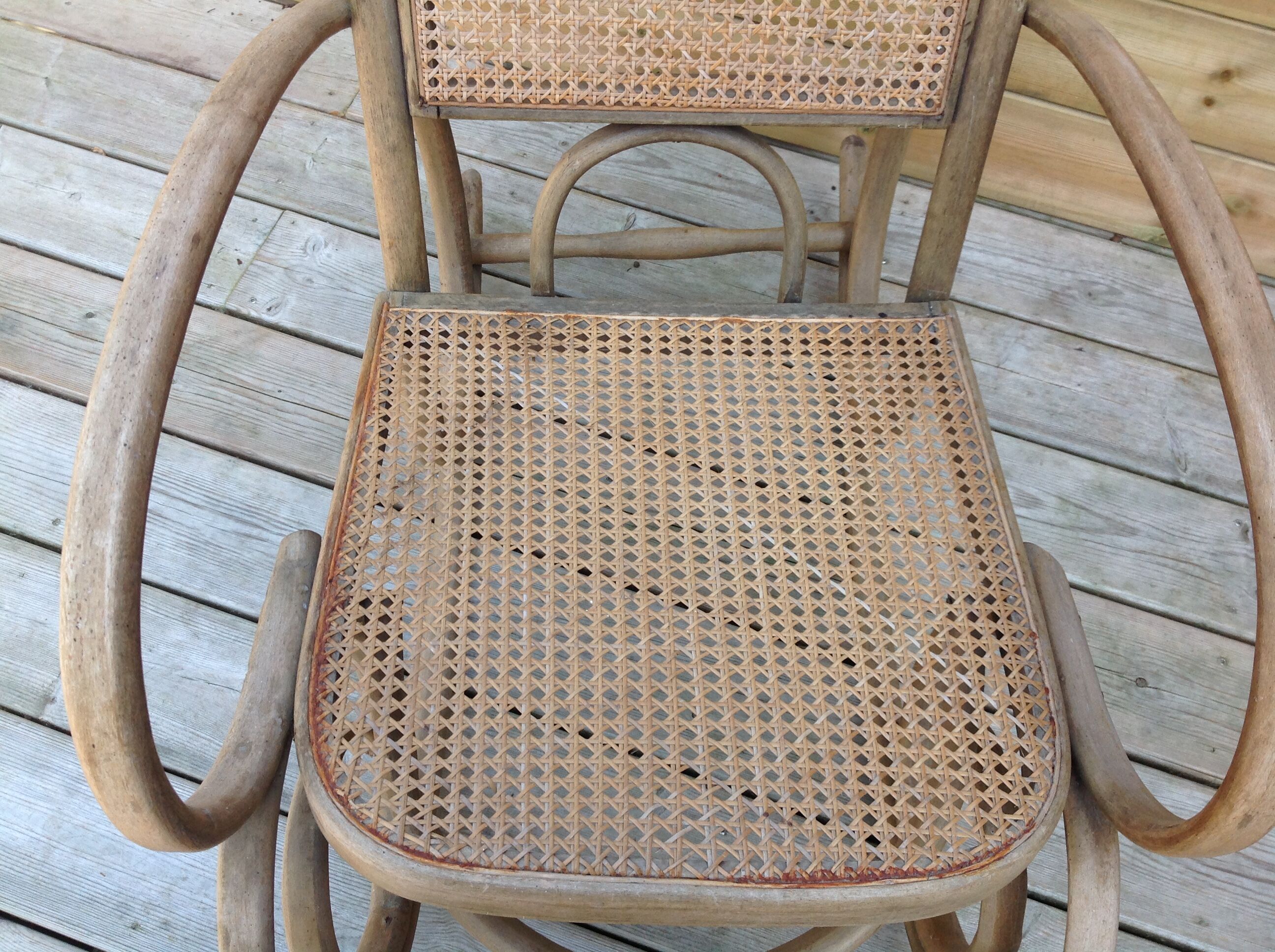 Rocking chair in caning