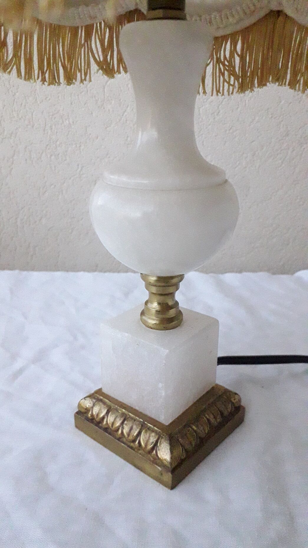 Marble and brass lamp