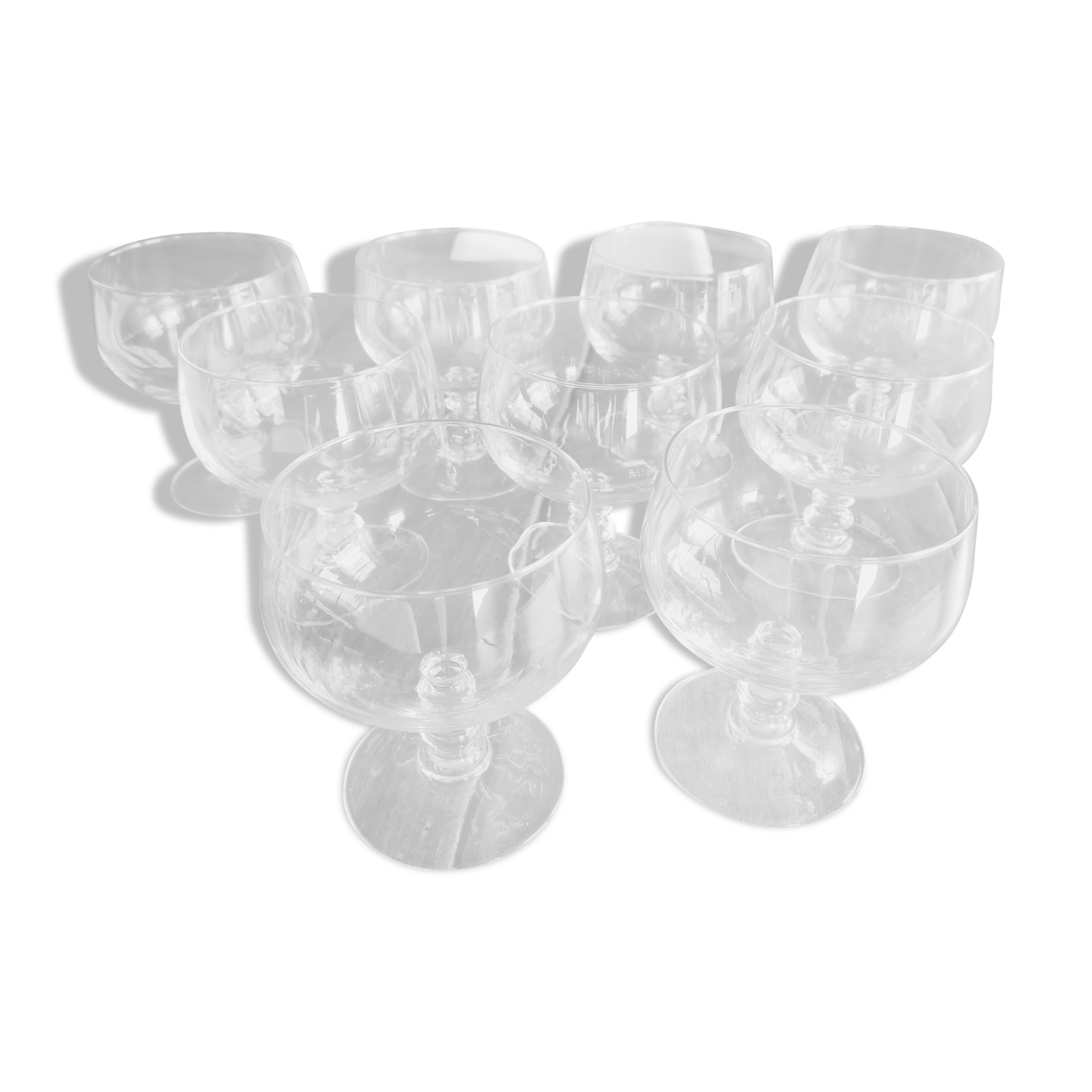 Set of 9 dessert cups, ice cream or crystalline fruit salad