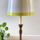 Candle holder lamp with walnut effect, vintage.