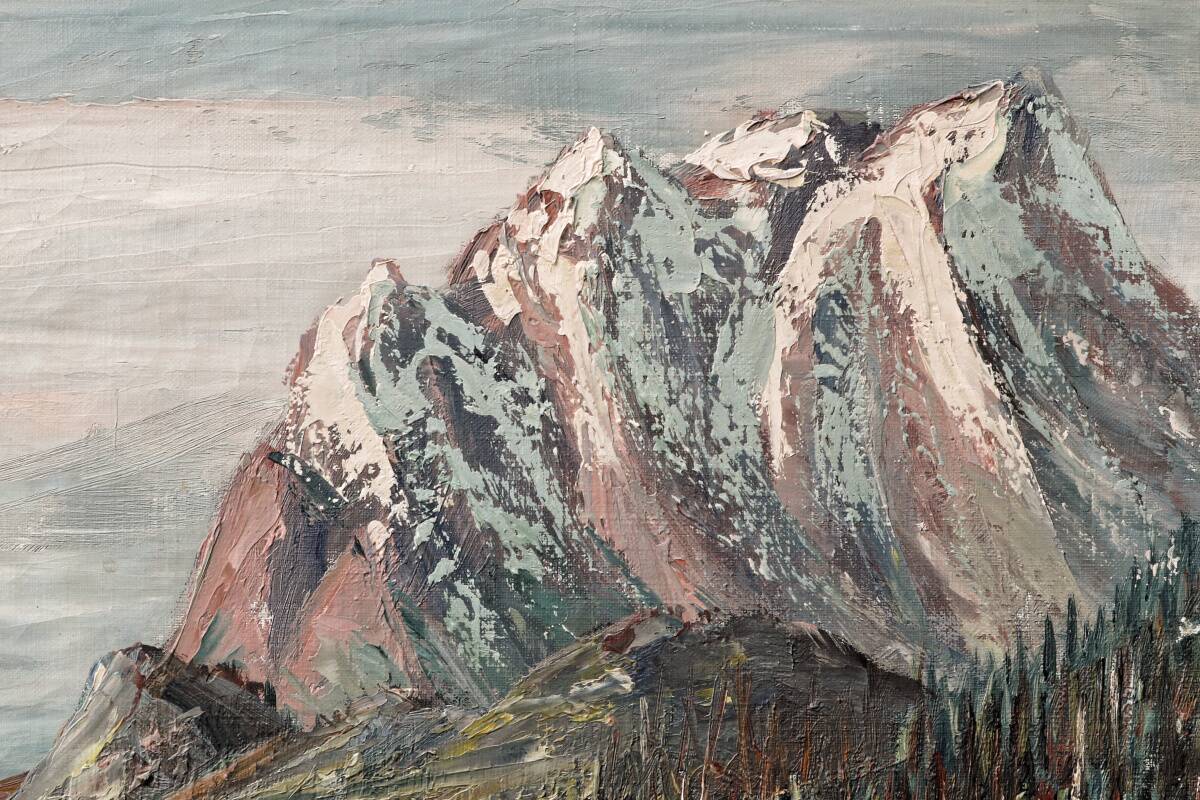 Oil on canvas, mountain landscape, signed Kaj Brandstrup.