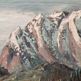 Oil on canvas, mountain landscape, signed Kaj Brandstrup.