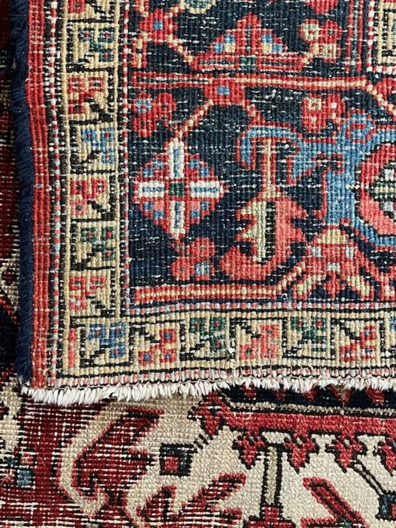 Ancient Heriz Carpet – Cobalt Blue & Indigo – 330 x 218 cm