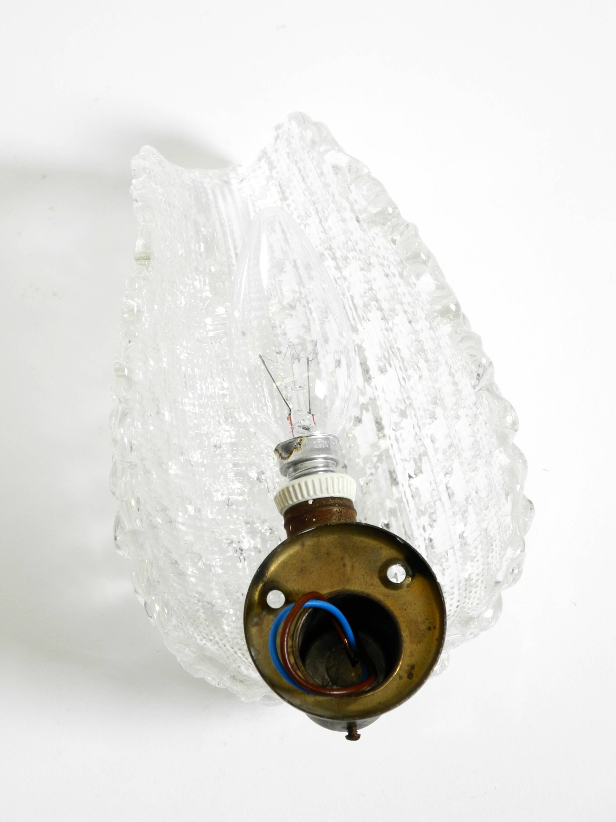 Rare original 1960s Italian Barovier & Toso Murano glass wall lamp