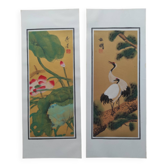 Lot de deux estampes japonaises sur papier