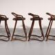 Tabourets de bar en bambou de milieu de siècle, design Horsnæs, Danemark, 1970.