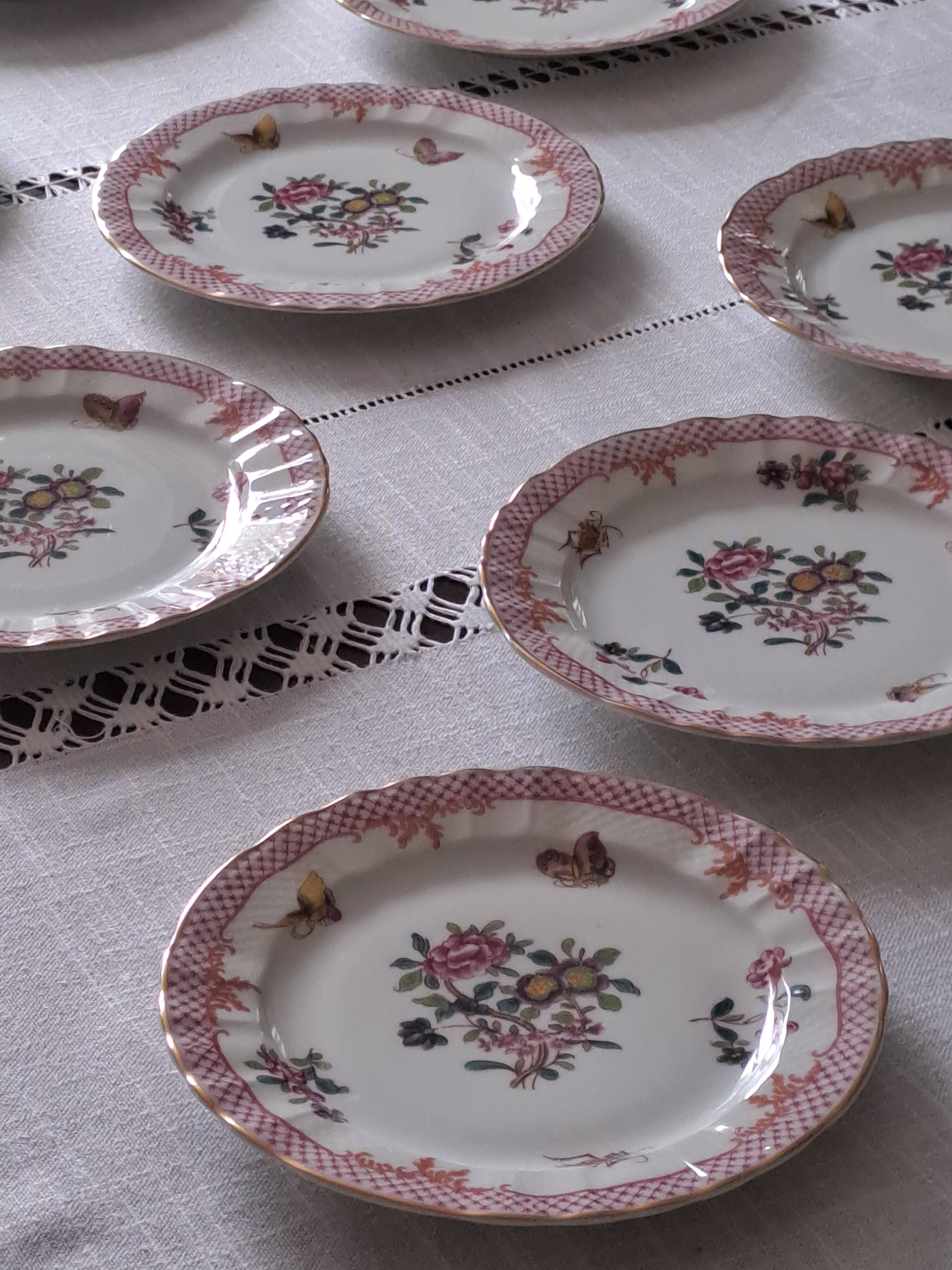 Assiettes à dessert Bernardeaud Limoges _Compagnie des  Indes