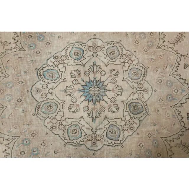 1970s Vintage Persian Handmade Wool Orange Area Rug 290x384