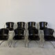 Vintage dining chairs by Willy Rizzo for Cidue set of 8, 1970s