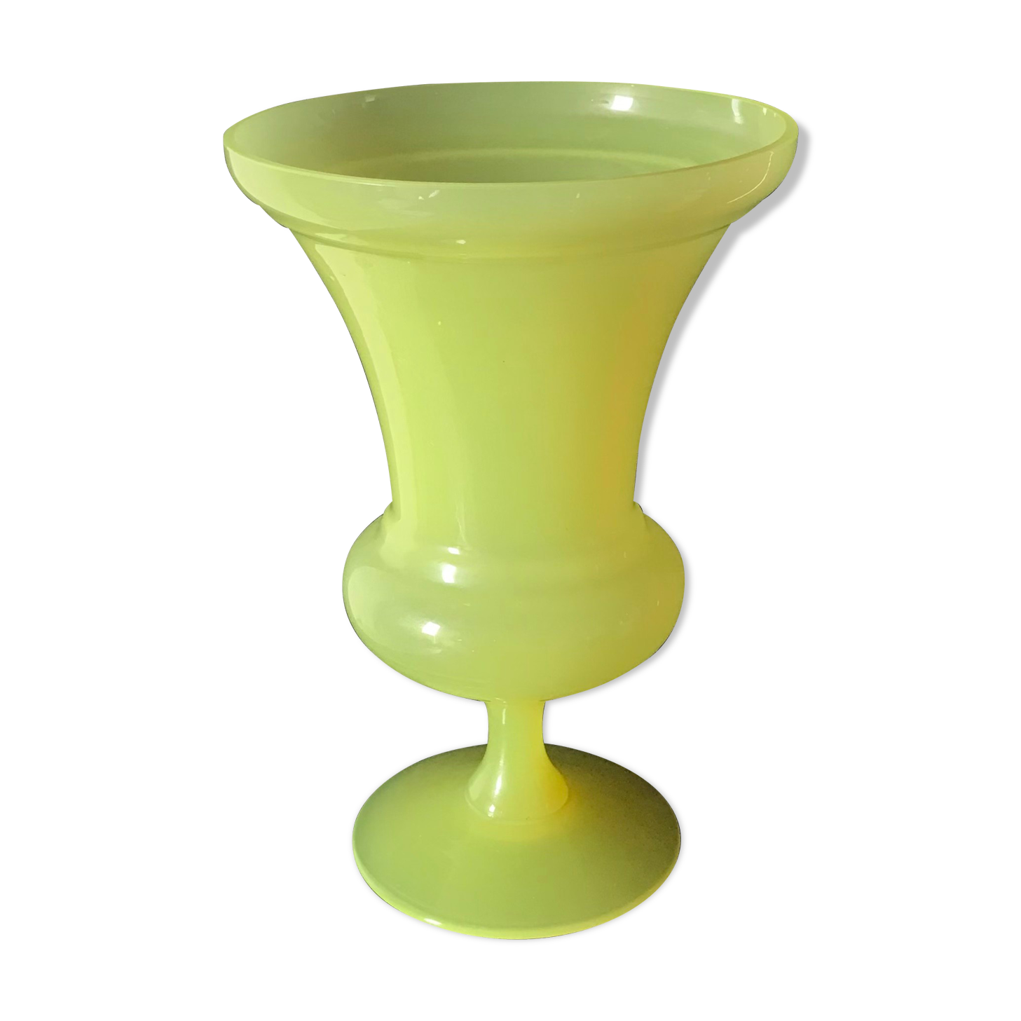Yellow opaline vase