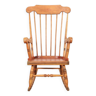 Rocking chair, rocking chair, vintage solid wood.