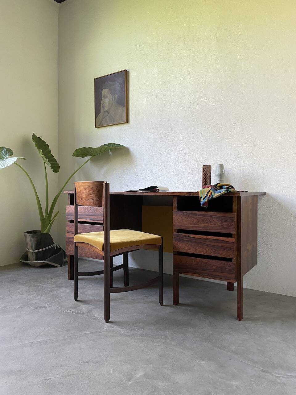 Desk and its Scandinavian rosewood chair