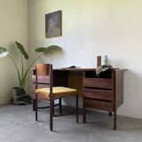 Bureau et sa chaise scandinave palissandre