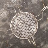 Set of 2 garden chairs and wrought iron pedestal table