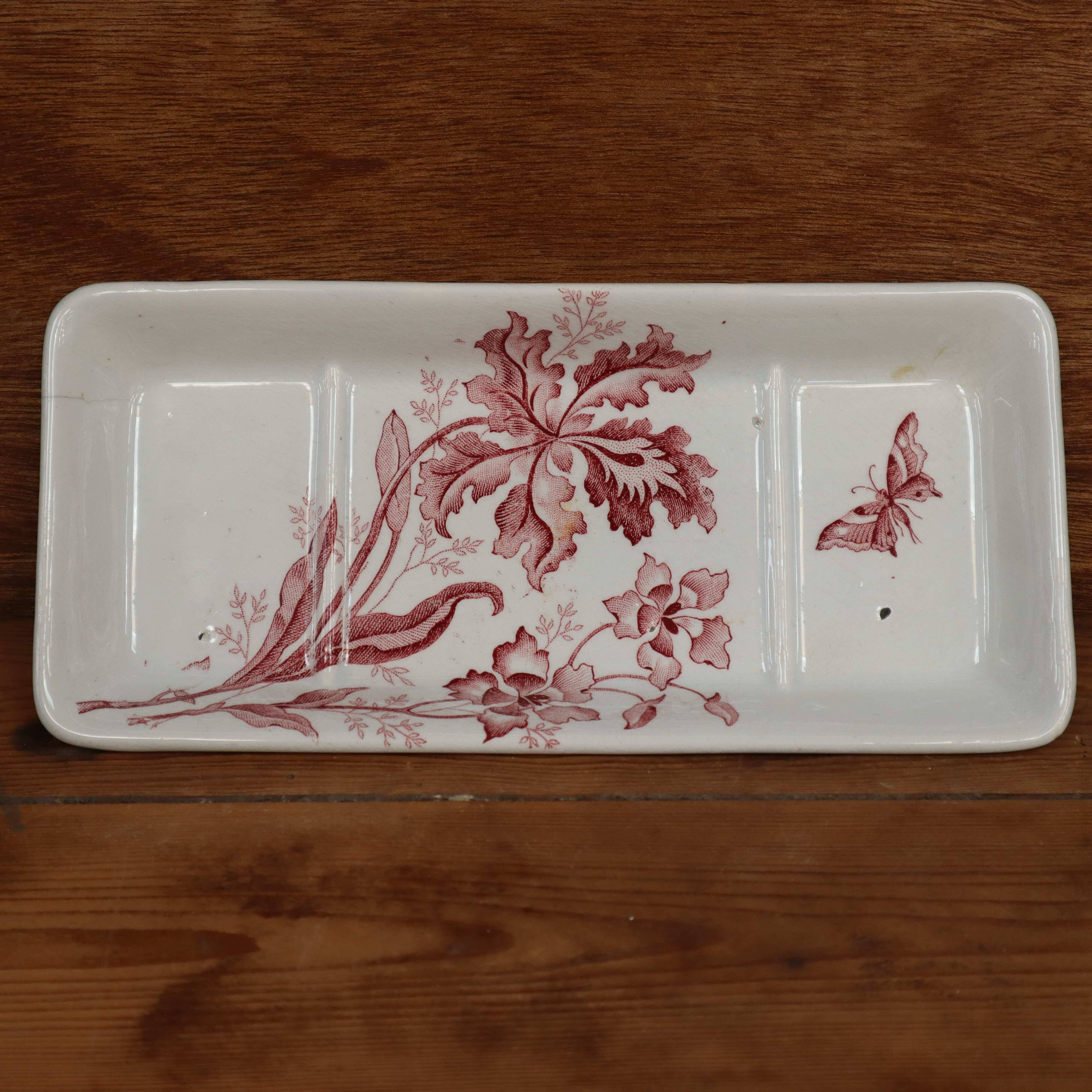 Terre de Fer Saint Amand pocket emptier/comb holder 'Orchids' model