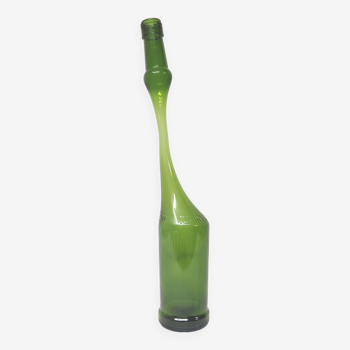 Green Negrita rum bottle atypical distorted decanter vase
