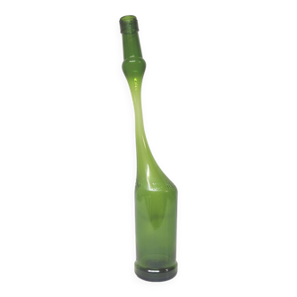 Green Negrita rum bottle atypical distorted decanter vase