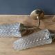 Old pair of vintage wall lamps gold metal and glass