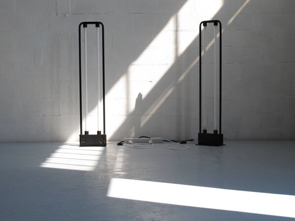 Paire de lampadaires néons Duetto,  Zerbetto Italia année 80